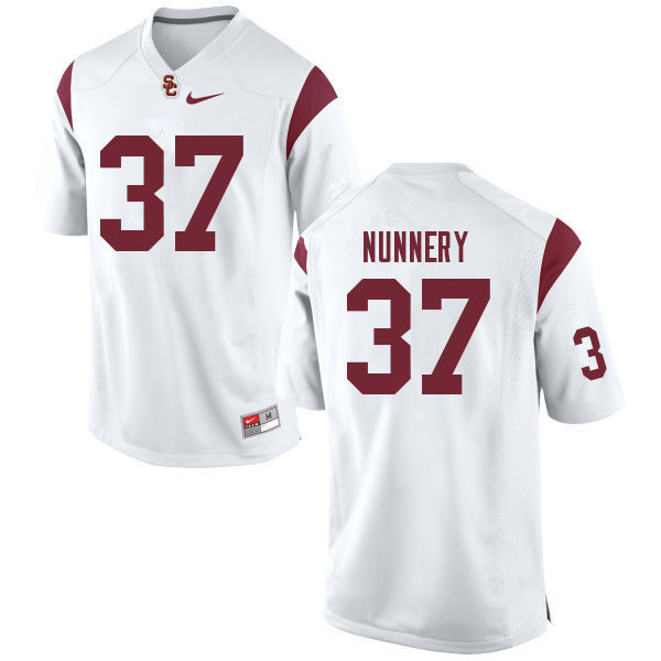 Men #37 Davonte Nunnery USC Trojans College Football Jerseys Sale-White